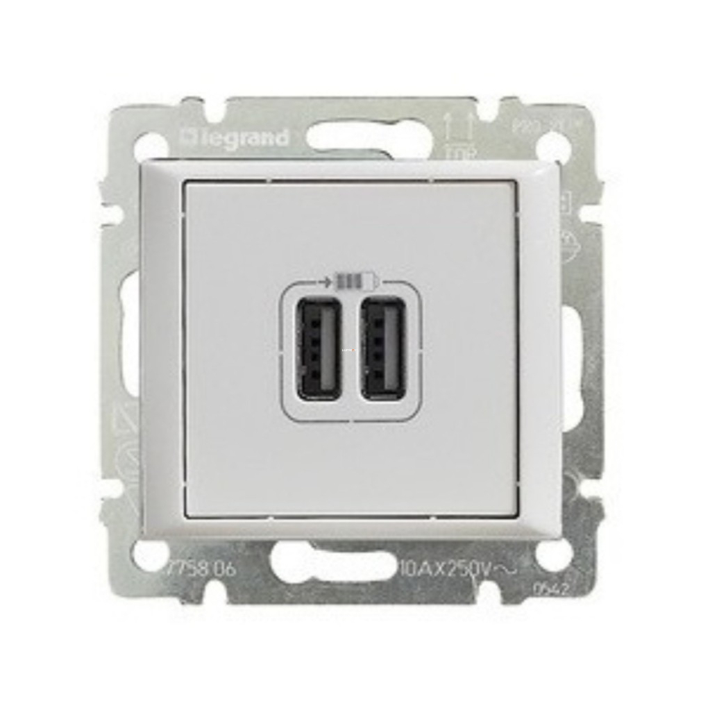 Legrand Valena 2xUSB töltő 2400mA fehér (770470)