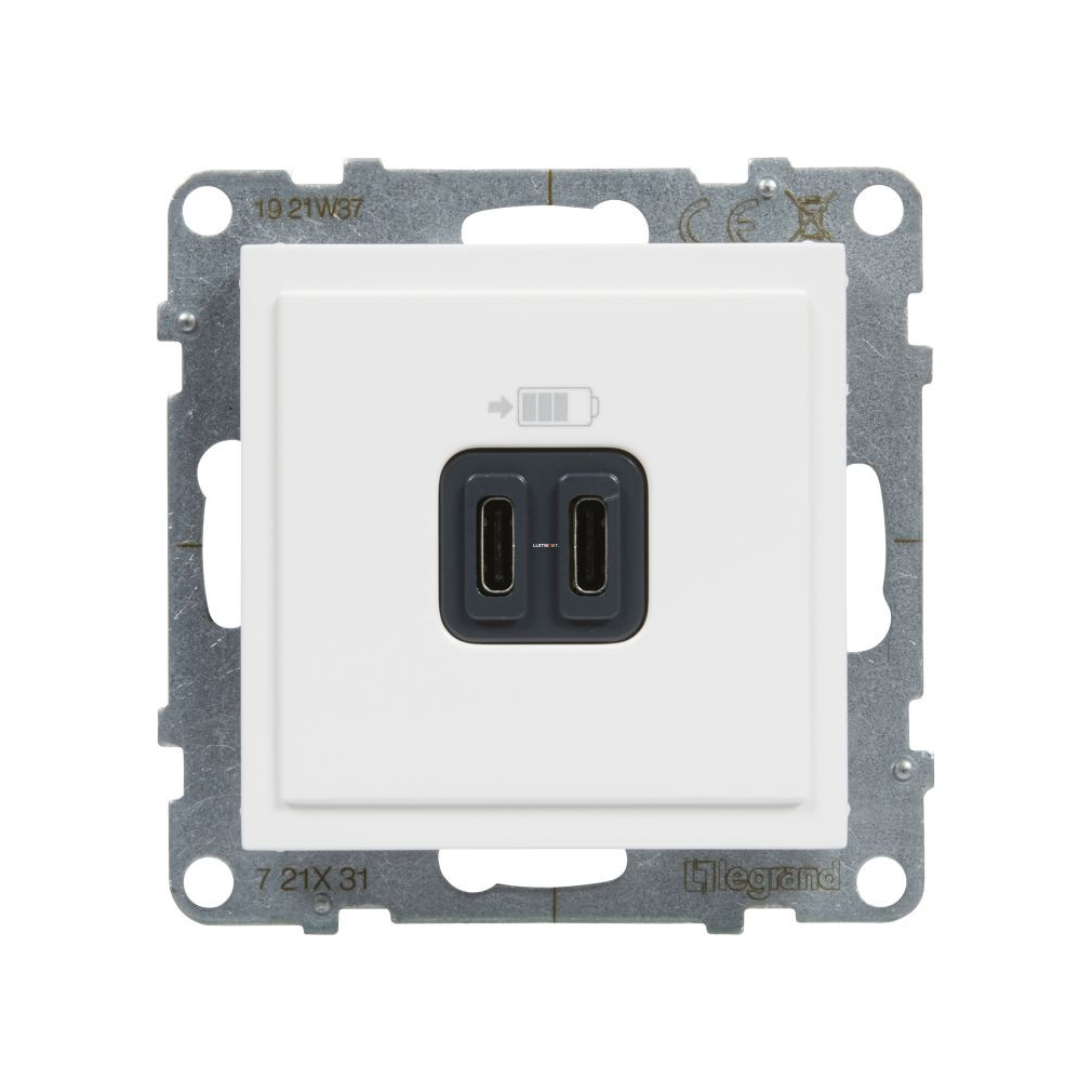 Legrand Suno fehér 2xUSB-C csatlakozóaljzat, 3 A - 15 W, keret nélkül 721131