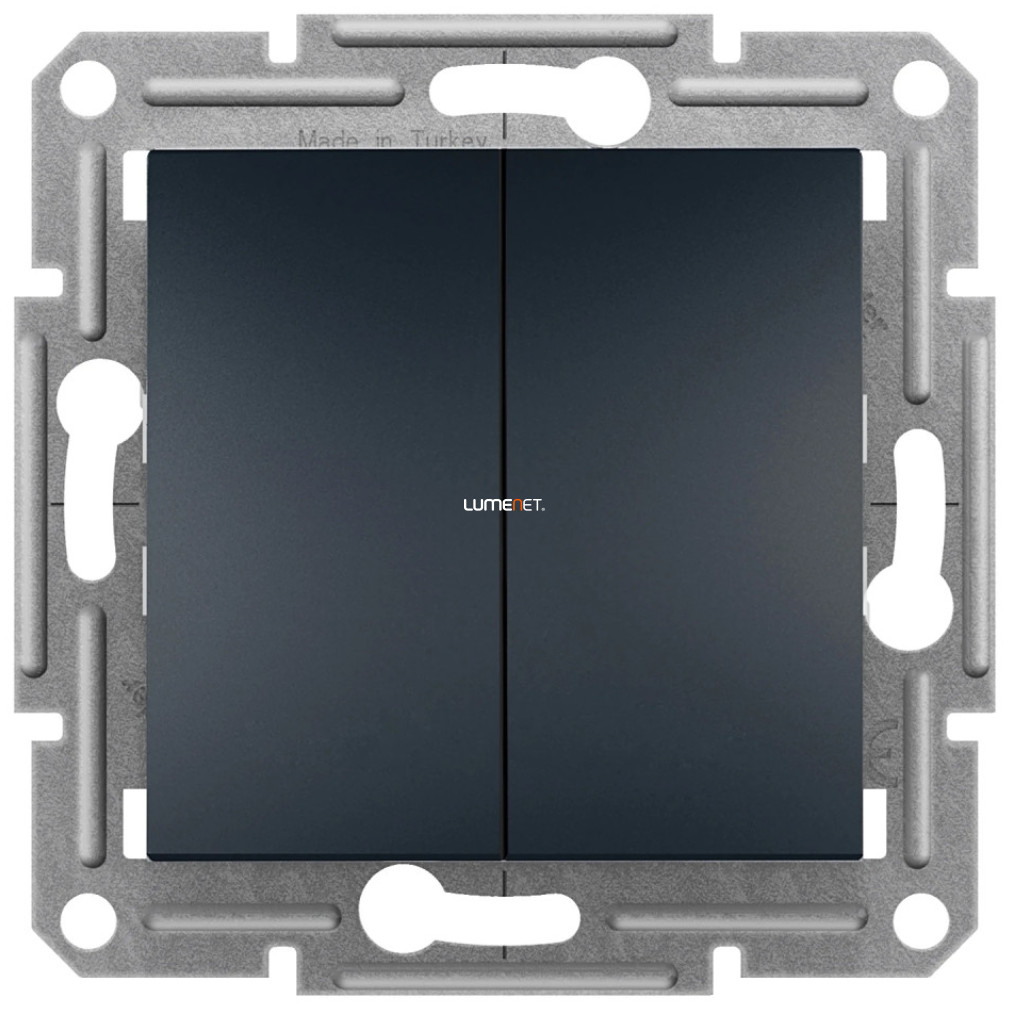 Schneider Asfora kettős váltókapcsoló, rugós bekötés, antracit (106+6) EPH0600171