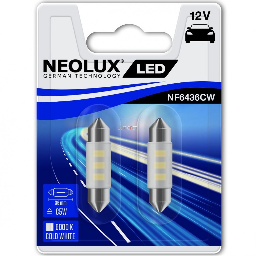 Neolux NF6436CW-02B 6000K 36mm szofita LED 2db/bliszter