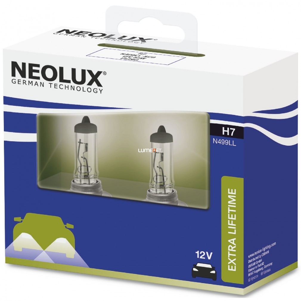 Neolux Extra Lifetime N499LL-SCB H7 12V 2db/csomag