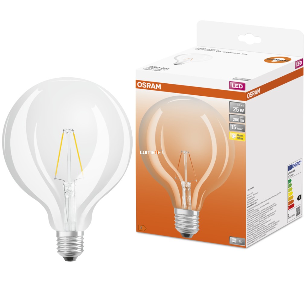 Osram E27 LED Star óriásgömb 2,5W 250lm 2700K melegfehér 300° - 25W izzó helyett