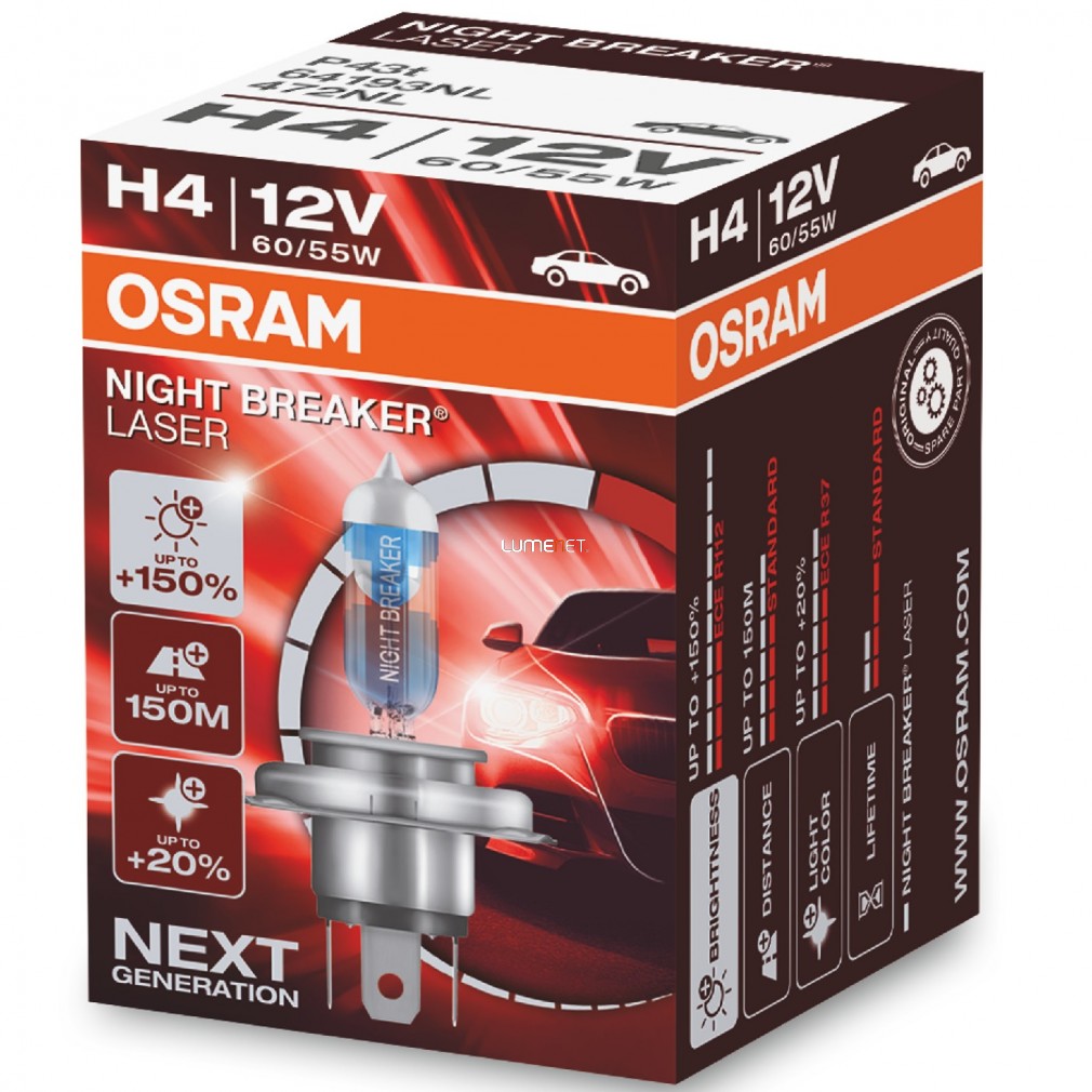 Osram Night Breaker Laser H4 +150% dobozos 1 darabos