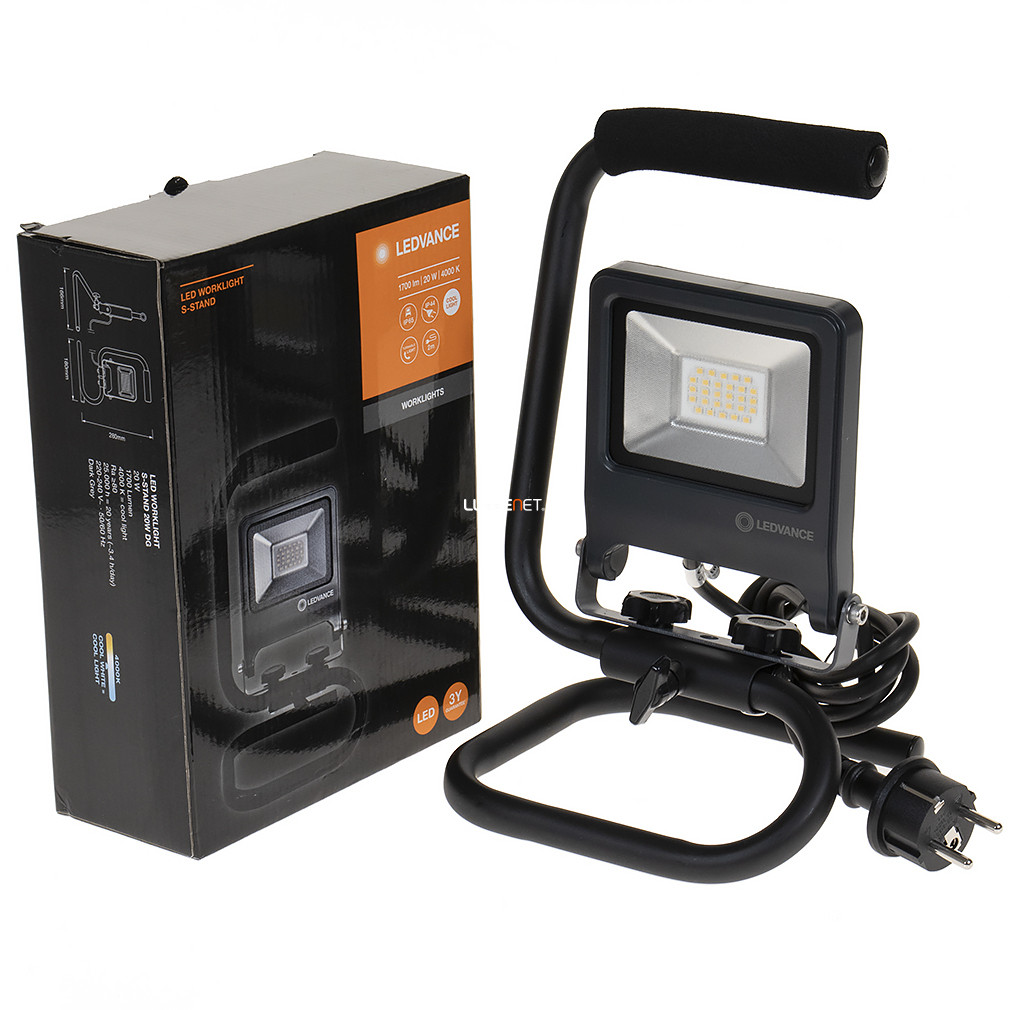 Ledvance kültéri hordozható LED reflektor  , hidegfehér, 20 W (Worklight S-Stand)