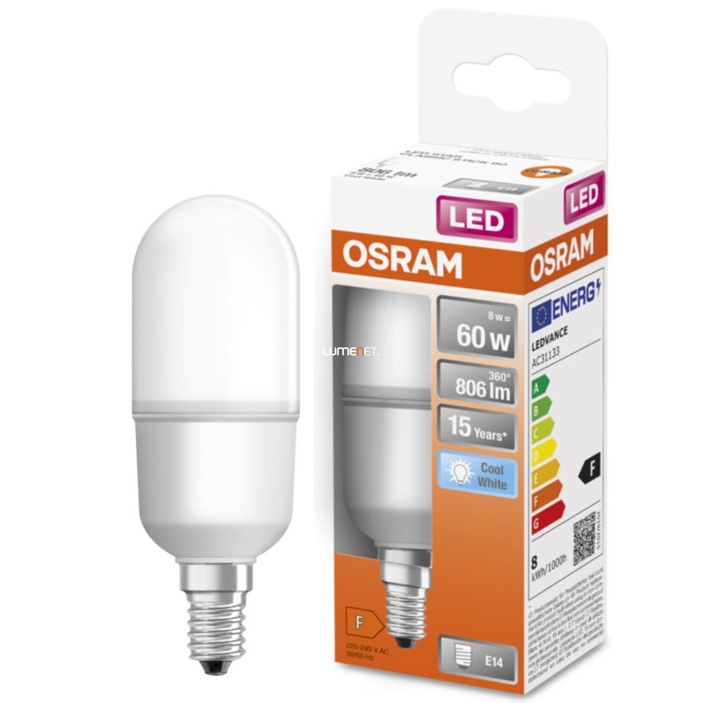 Osram E14 LED Star 8W 806lm 4000K hidegfehér 200° - 60W izzó helyett