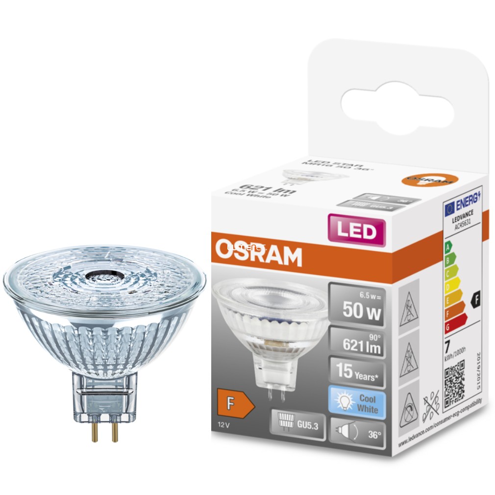 Osram GU5,3 12V LED Star 8W 621lm 4000K hidegfehér 36° - 50W izzó helyett