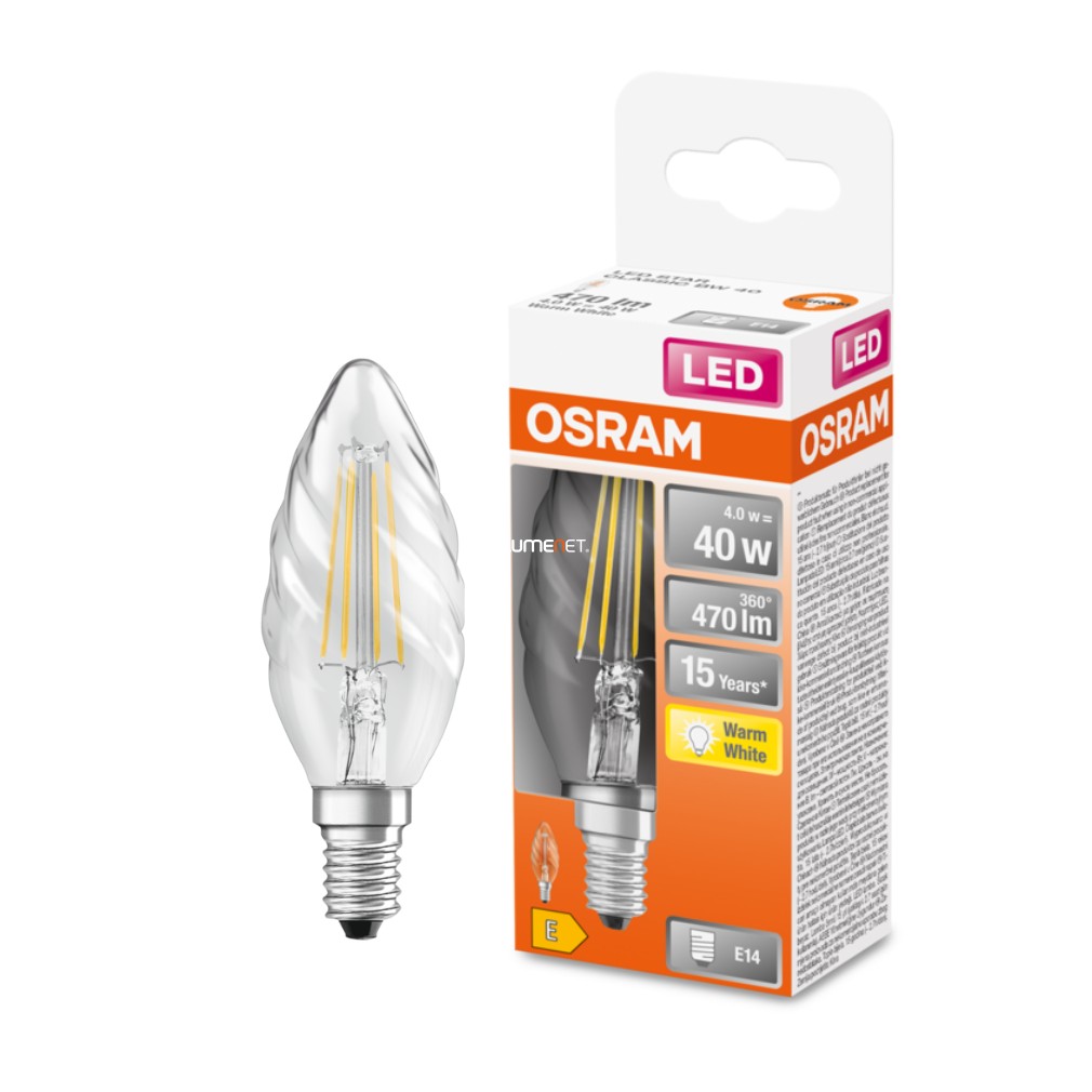 Osram E14 LED Star csavart 4W 470lm 2700K melegfehér 300° - 40W izzó helyett