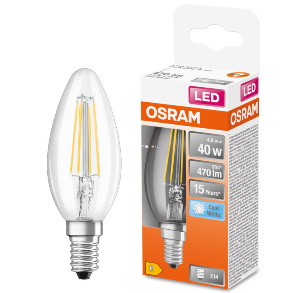 Osram E14 LED Star gyertya 4W 470lm 4000K hidegfehér 300° - 40W izzó helyett