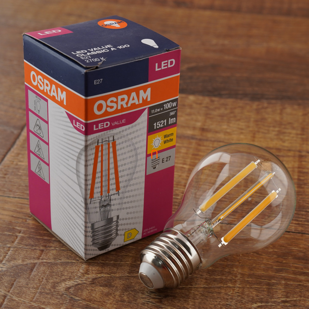 Osram E27 LED Value 11W 1521lm 2700K melegfehér 300° - 100W izzó helyett