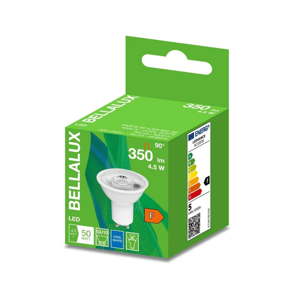 Bellalux GU10 LED 4,5W, 350lm, 4000K - 50 W izzó helyett