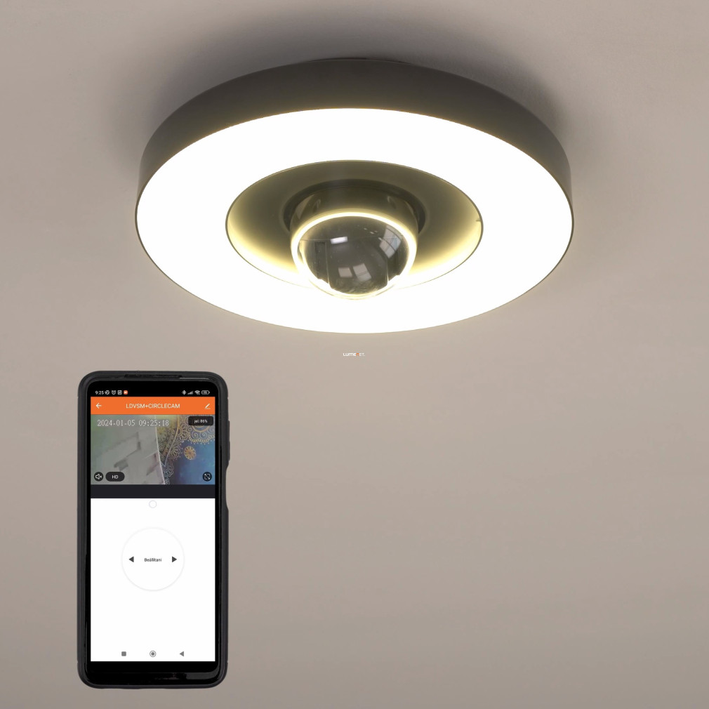 Ledvance Smart+ WIFI kültéri kamerás kerek LED lámpa mozgásérzékelővel, 22 W