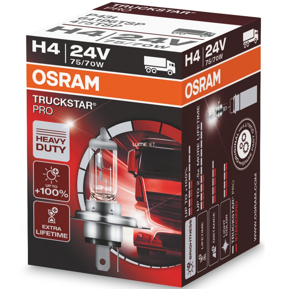 Osram Truckstar Pro 64196TSP H4 24V dobozos