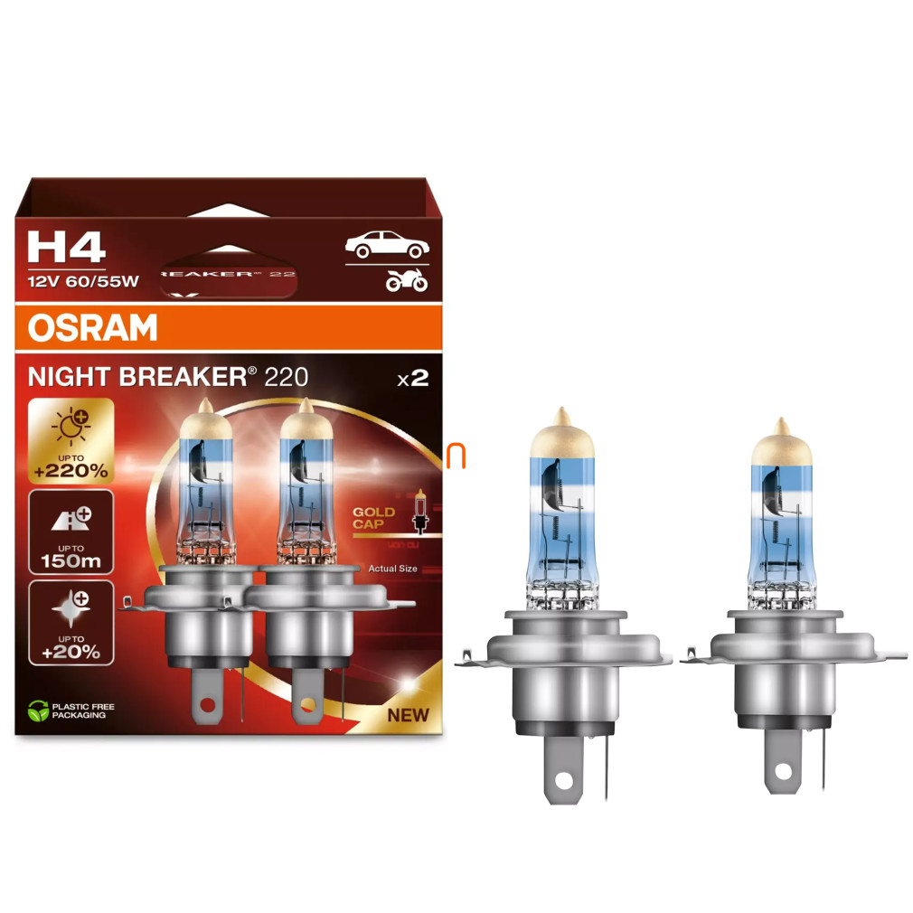 Osram Night Breaker H4, +220%, 2 darabos