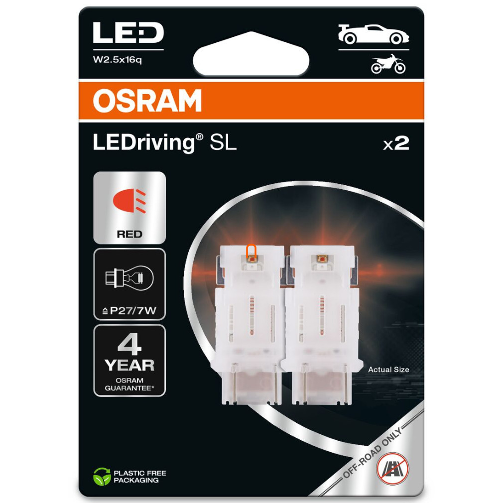 Osram LEDriving SL 3157DRP-02B P27/7W 12V 1,7W piros 2db/bliszter