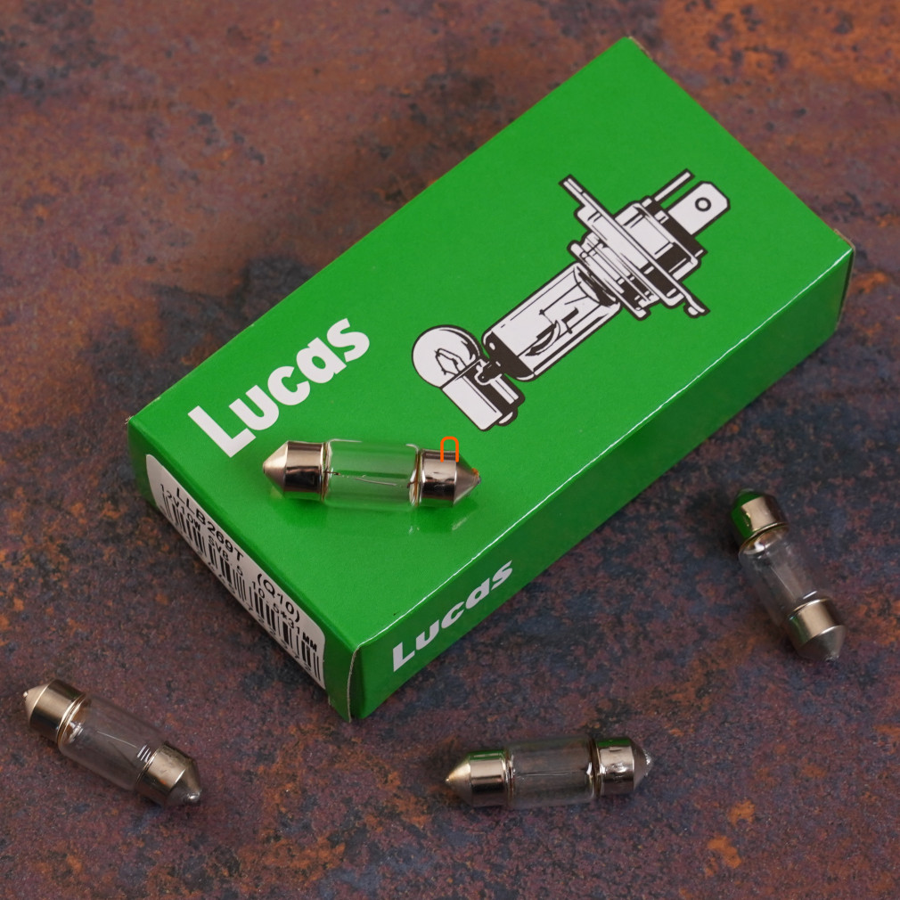 Lucas Standard 12V szofita jelzőizzó 31mm, 10W, 10db/csomag