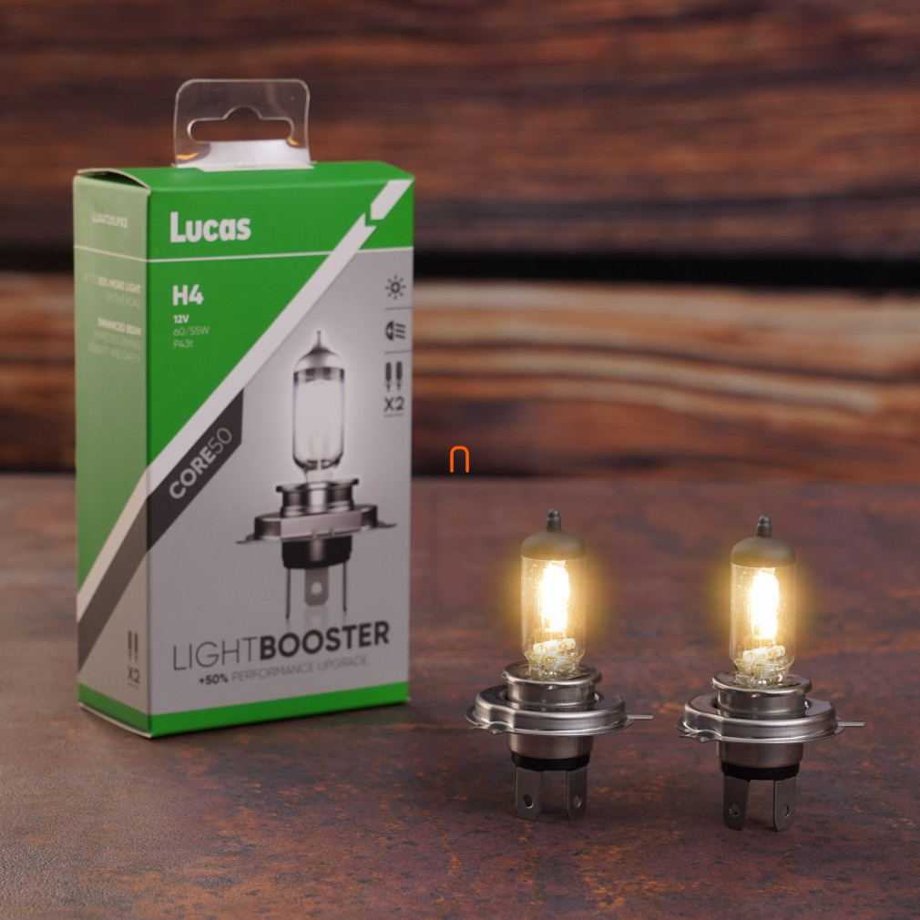 Lucas LightBooster Core H4 autóizzó 12V 60/55W, +50%, 2db/csomag