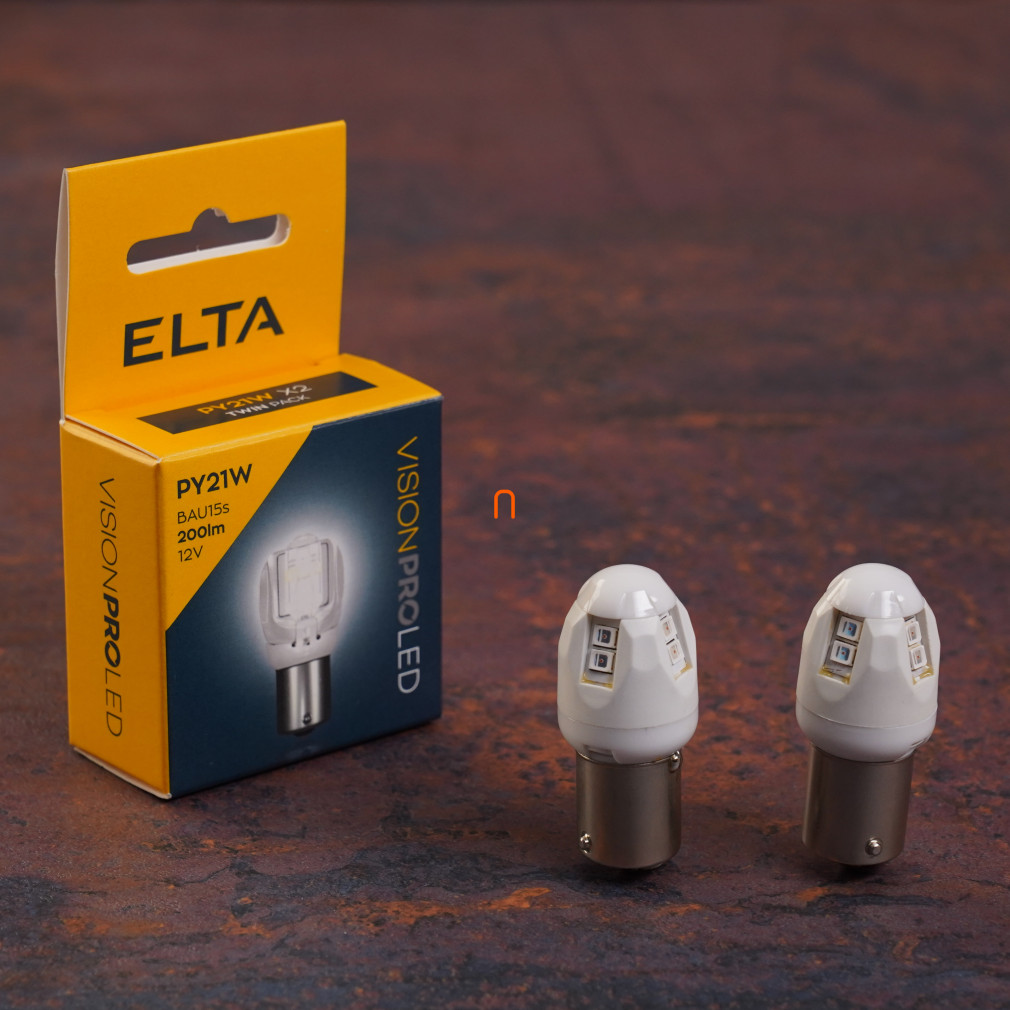 Elta Vision PY21W sárga LED 12V 6000K, 2db/csomag