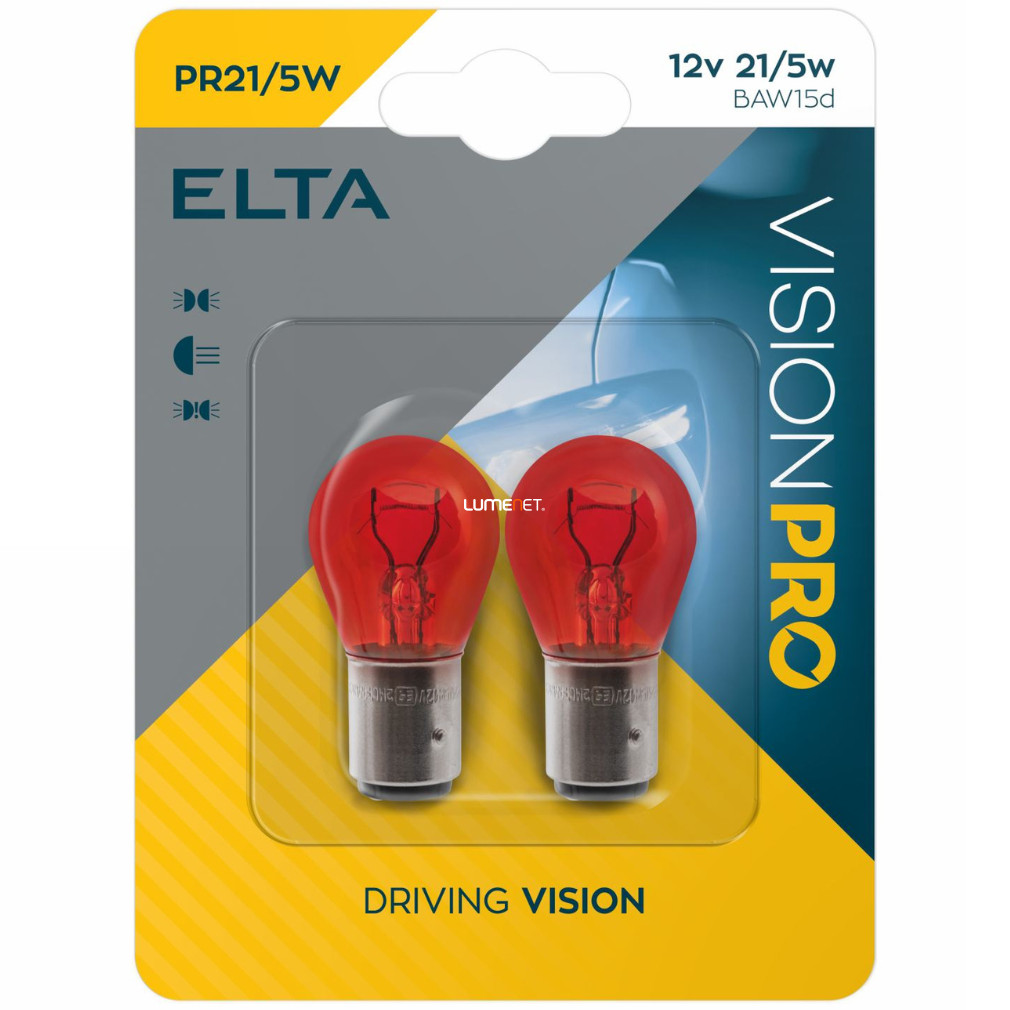 Elta Vision Pro PR21/5W jelzőizzó 12V 21W, piros, 2db/bliszter