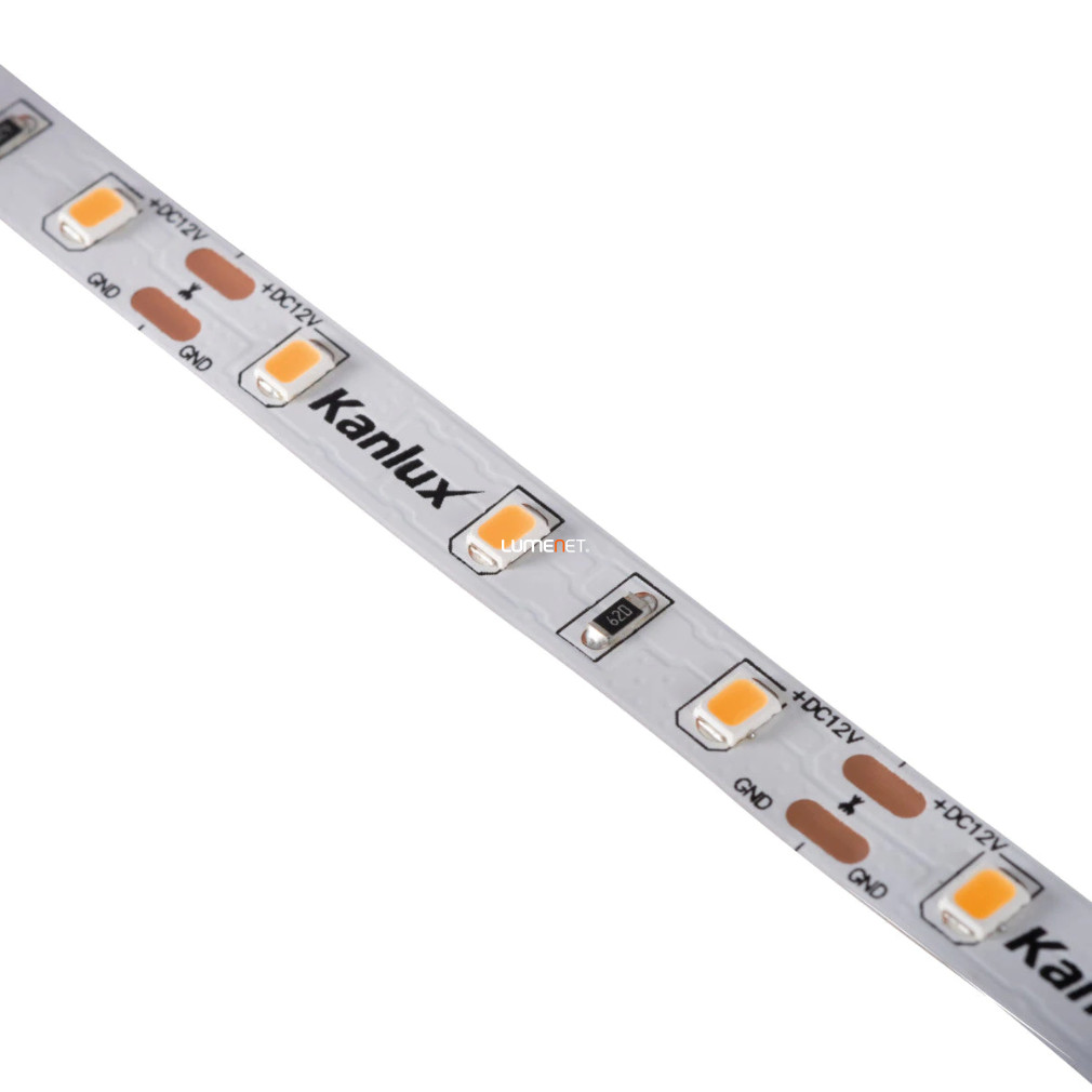 LED szalag, 60 LED/m, melegfehér, 12V, 11W/m, 900lm/m, 5 méter