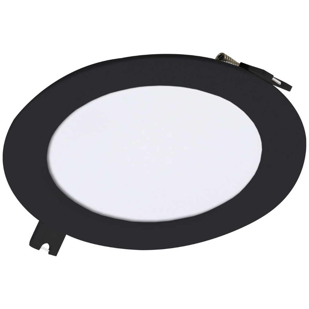 Süllyesztett mennyezeti LED panel, melegfehér fényű, 6W, fekete, 12 cm - Shaun 2 Rábalux 071225