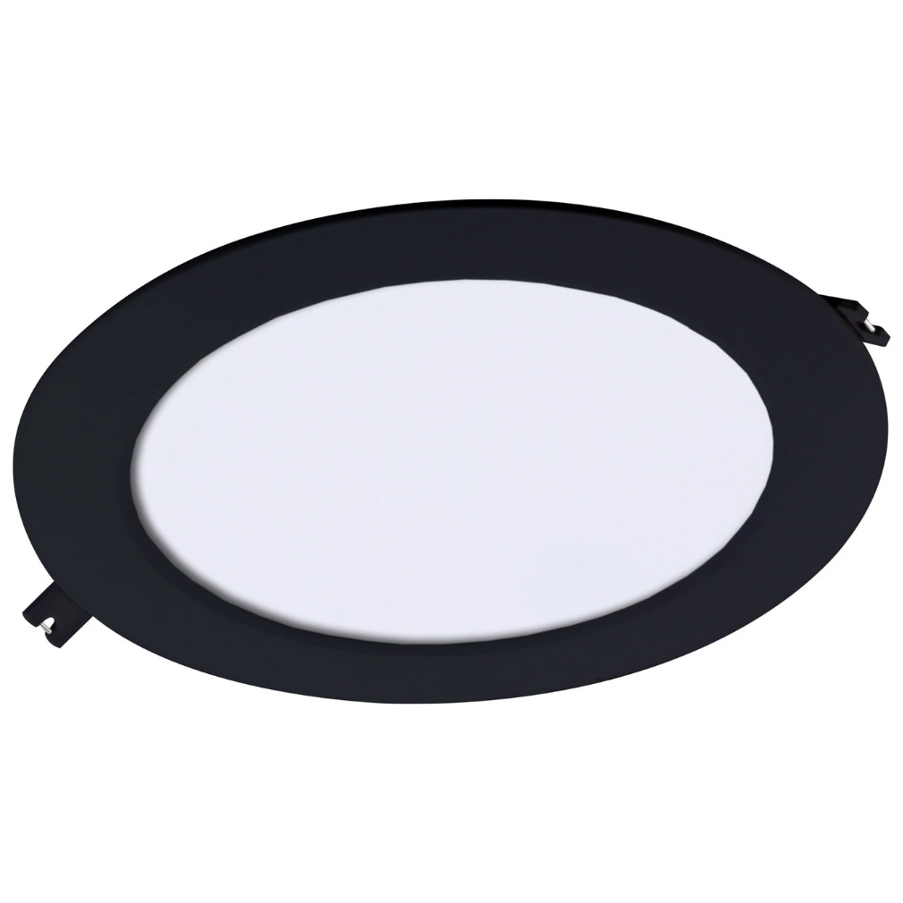 Süllyesztett mennyezeti LED panel, melegfehér fényű, 18W, fekete, 22 cm - Shaun 2 Rábalux 071227