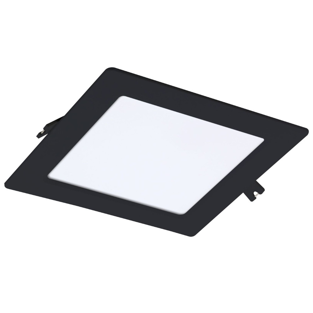 Süllyesztett mennyezeti LED panel, melegfehér fényű, 12W, fekete - Shaun 2 Rábalux 071230