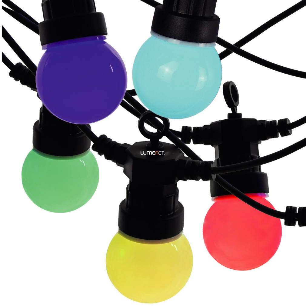 Kültéri távirányítós színes party fényfüzér 5 méter 10 LED (RGB) - Avide AOS10LE40LR-RGB