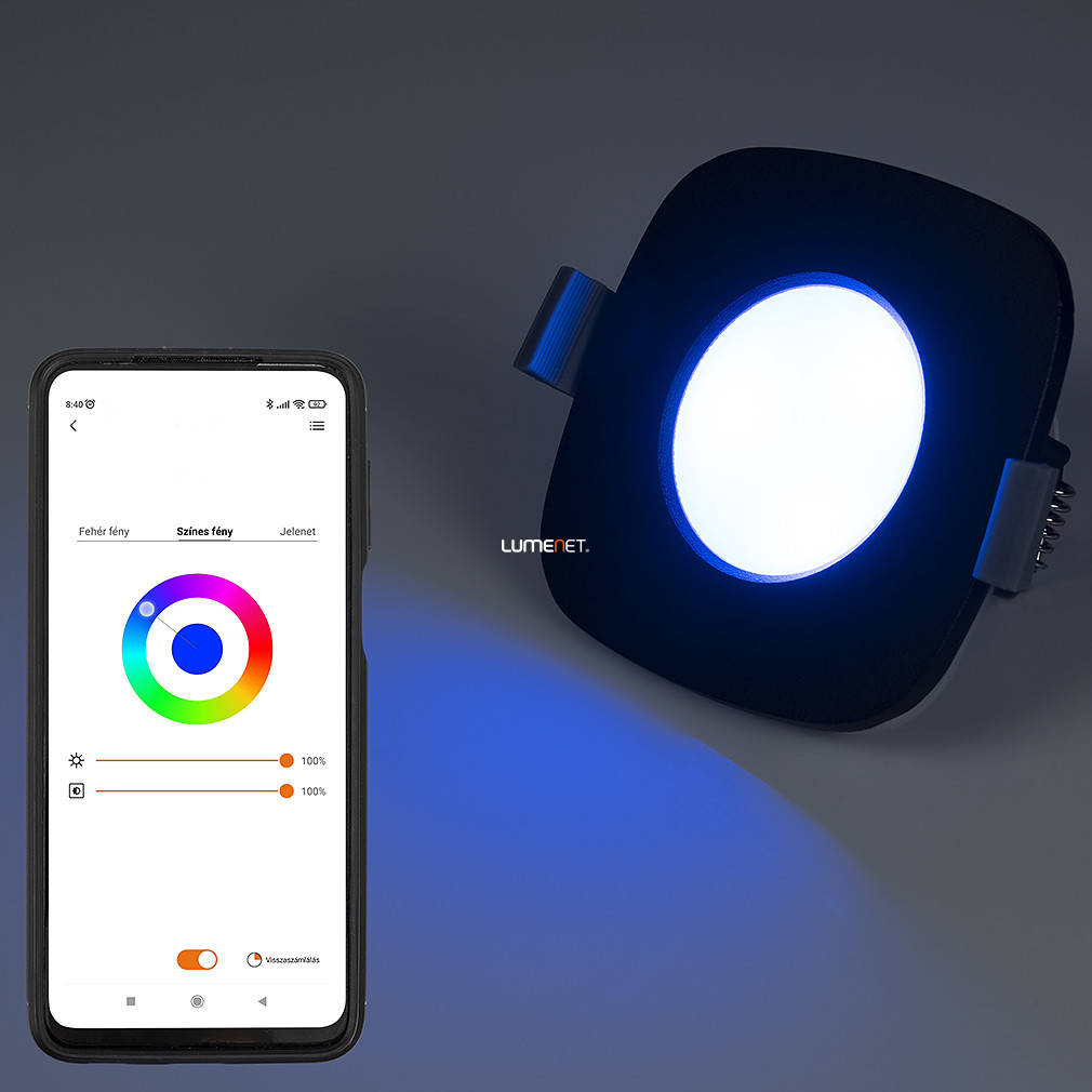 Connect Smart süllyesztett LED spot lámpa 7,7 W, hideg-melegfehér, fekete - Rina Lutec 8304301012