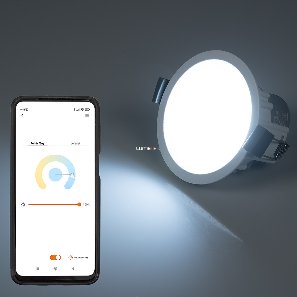 Connect Smart süllyesztett LED spot lámpa 7 W, hideg-melegfehér, fehér színű - Etna Lutec 8304101446