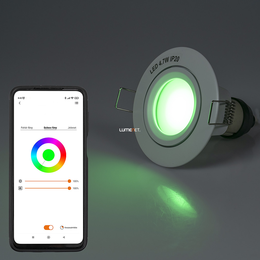 Connect Smart süllyesztett LED spot lámpa 4,7 W, hideg-melegfehér, fehér színű - Scop Lutec 8304601446