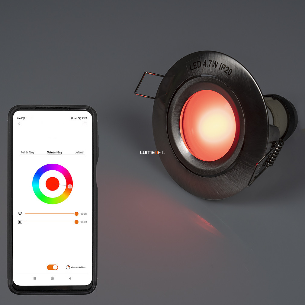 Connect Smart süllyesztett LED spot lámpa 4,7 W, hideg-melegfehér, nikkel színű - Scop Lutec 8304601448