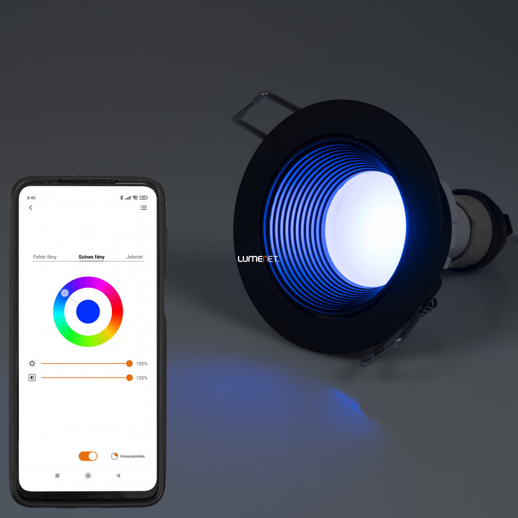 Connect Smart süllyesztett LED spot lámpa 4,7 W, hideg-melegfehér, fekete - Altum Lutec 8304701012