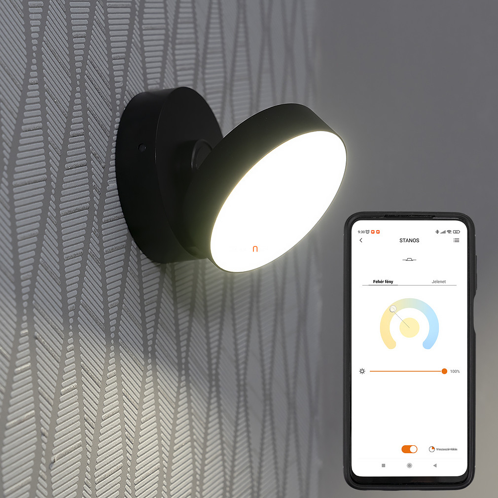 Connect Smart LED spot lámpa 8 W, hidegfehér-melegfehér, fekete - Stanos Lutec 8600501012