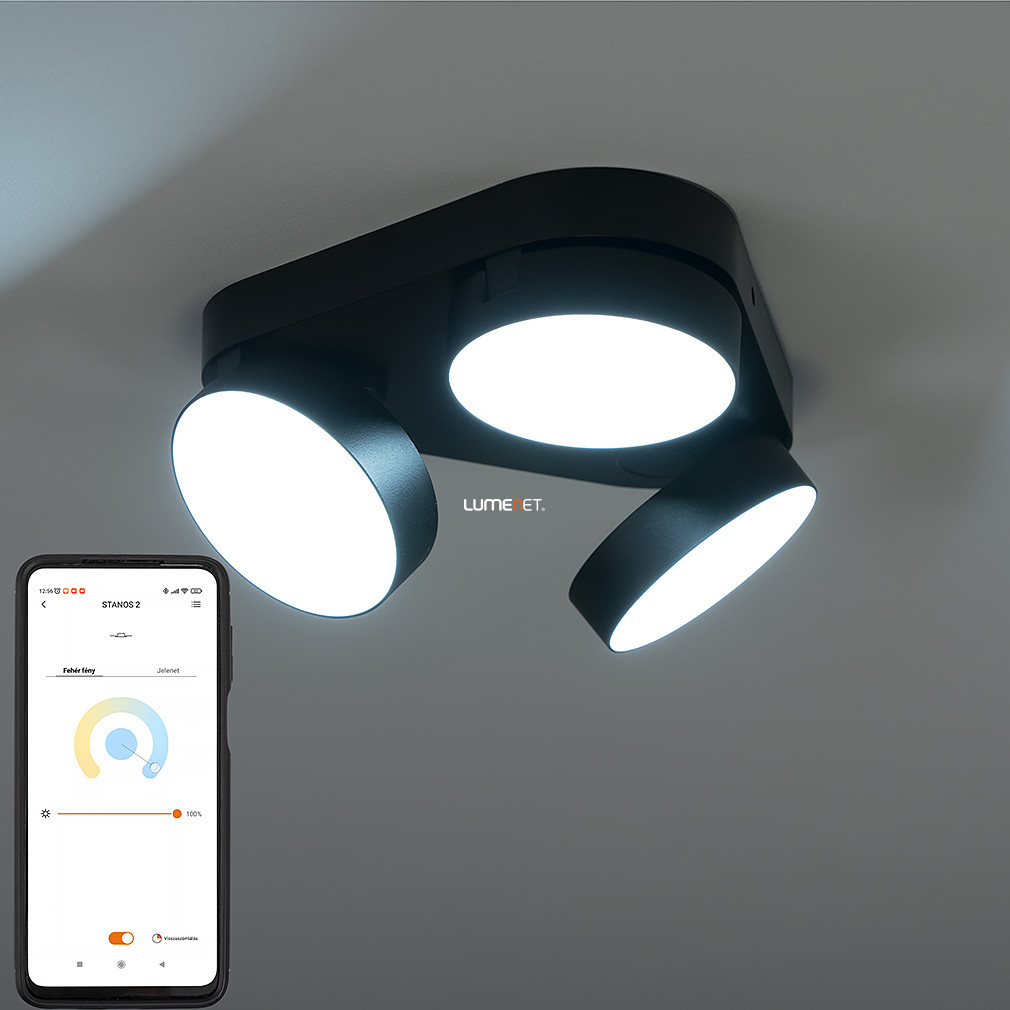 Connect Smart LED spot lámpa 24 W, hideg-melegfehér, fekete - Stanos Lutec 8600504012