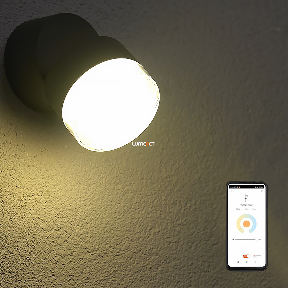 Connect Smart kültéri fali LED lámpa 9,5 W, hideg-melegfehér (Dropsi RGBW)