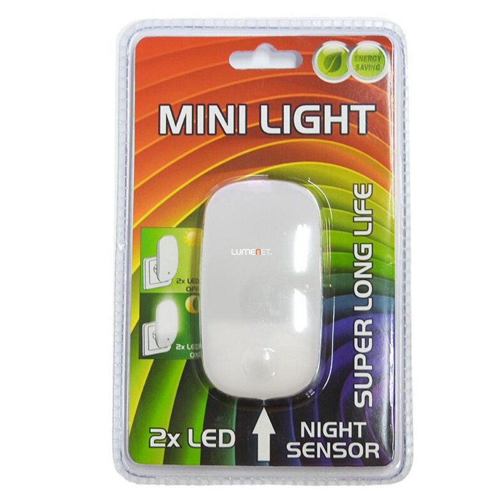 Éjszakai irányfény alkonykapcsolóval, gyerekszobába, hidegfehér, fehér színű (Mini Light)