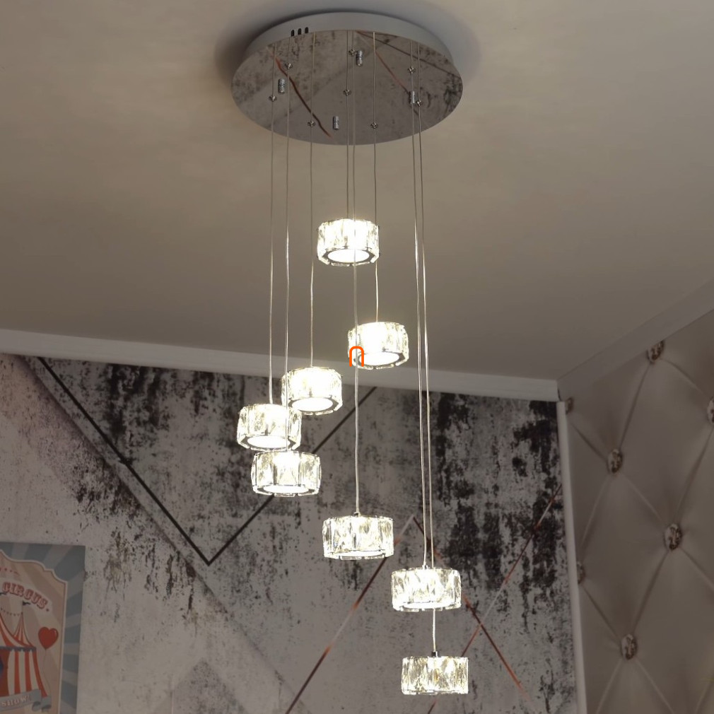 Függesztett kristály LED lámpa 40 W, melegfehér, króm - Knox Luxera 62415