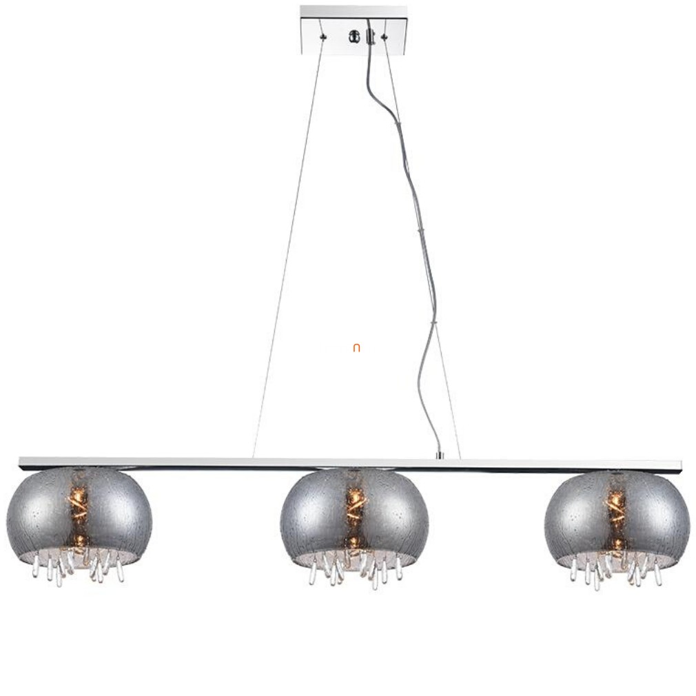 Kristály csillár üvegburában 3 foglalattal (Atmosphera)