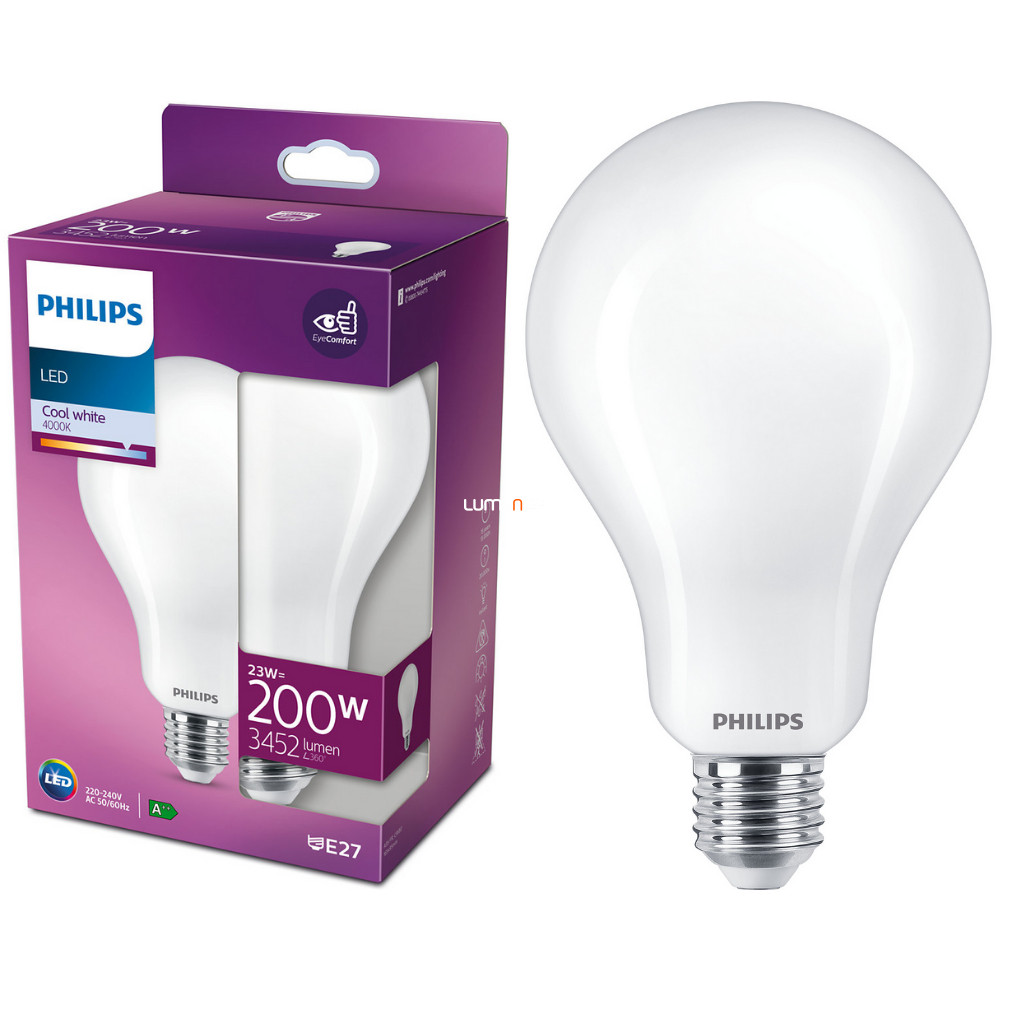 Philips E27 LED 23W 3452lm 4000K hideg fehér - 200W izzó helyett