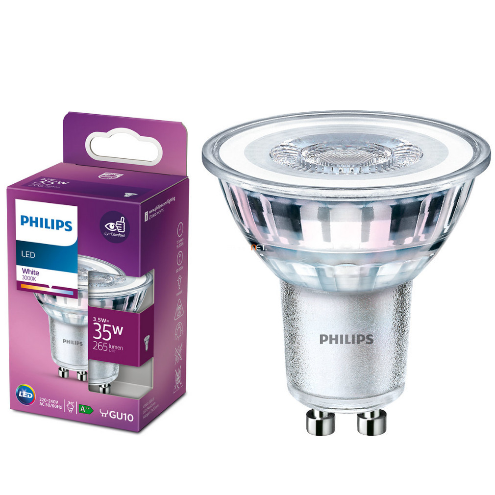 Philips GU10 LED 3,5W 265lm 3000 K 36° - 35W izzó helyett