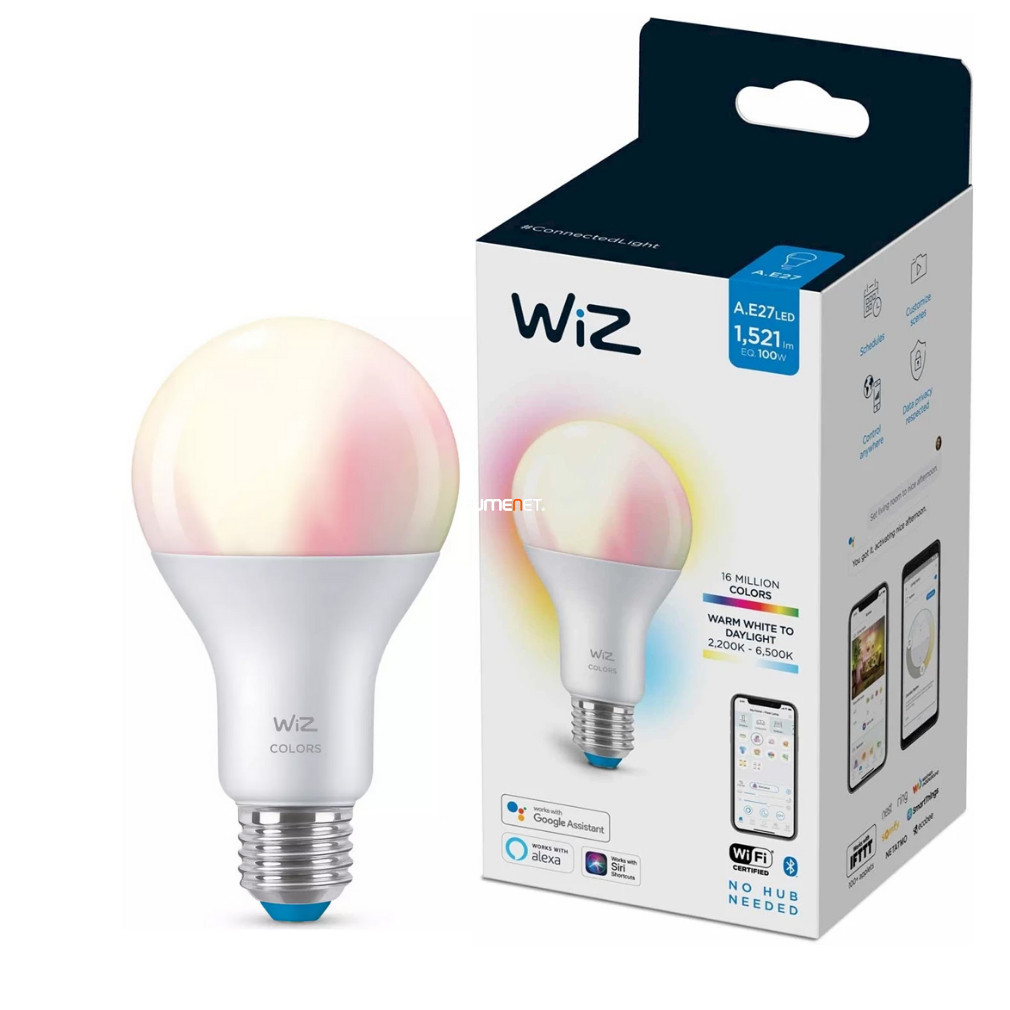 WiZ Wi-Fi A67 E27 LED 13W 1521lm CRI90 RGB/2200-6500K szabályozható - 100W izzó helyett