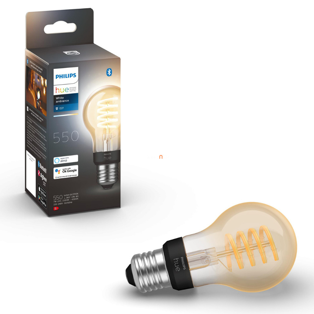 Philips Hue White Ambiance 7W E27 filament LED fényforrás