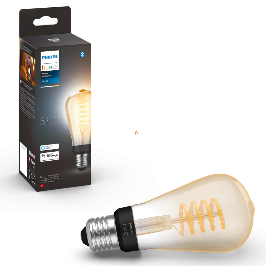 Philips Hue White Ambiance 7W E27 filament LED ST64 Edison fényforrás