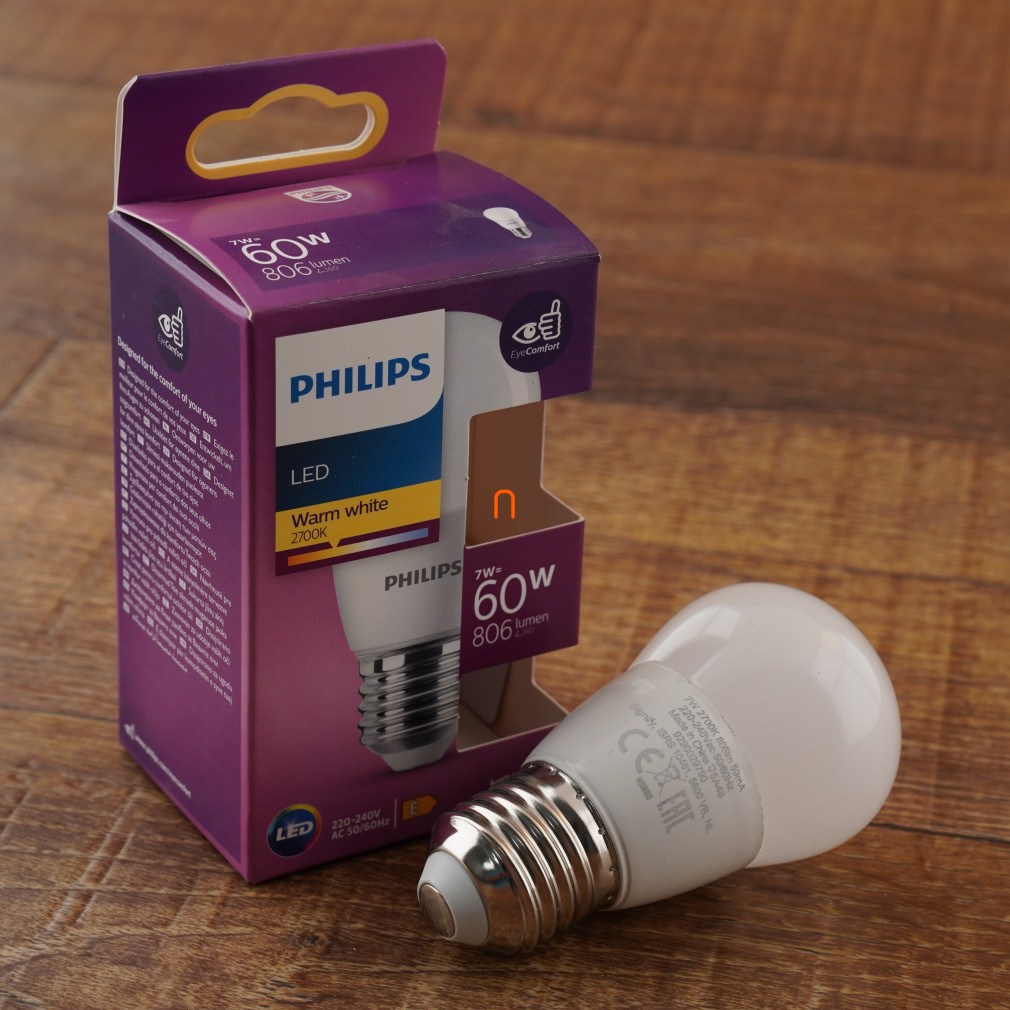 Philips E27 LED kisgömb 7W 806lm 2700K meleg fehér opál - 60W izzó helyett