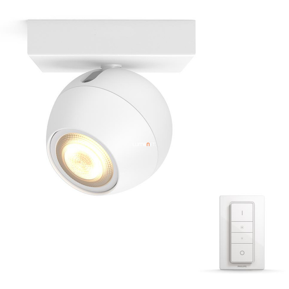 Philips Hue Buckram White Ambiance LED spot lámpa, fehér + DIM Switch