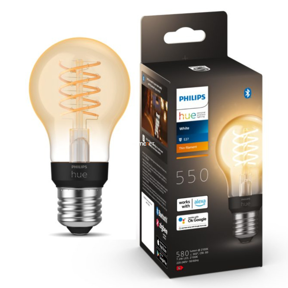 Philips Hue White 7W 2100K E27 filament LED A60 fényforrás