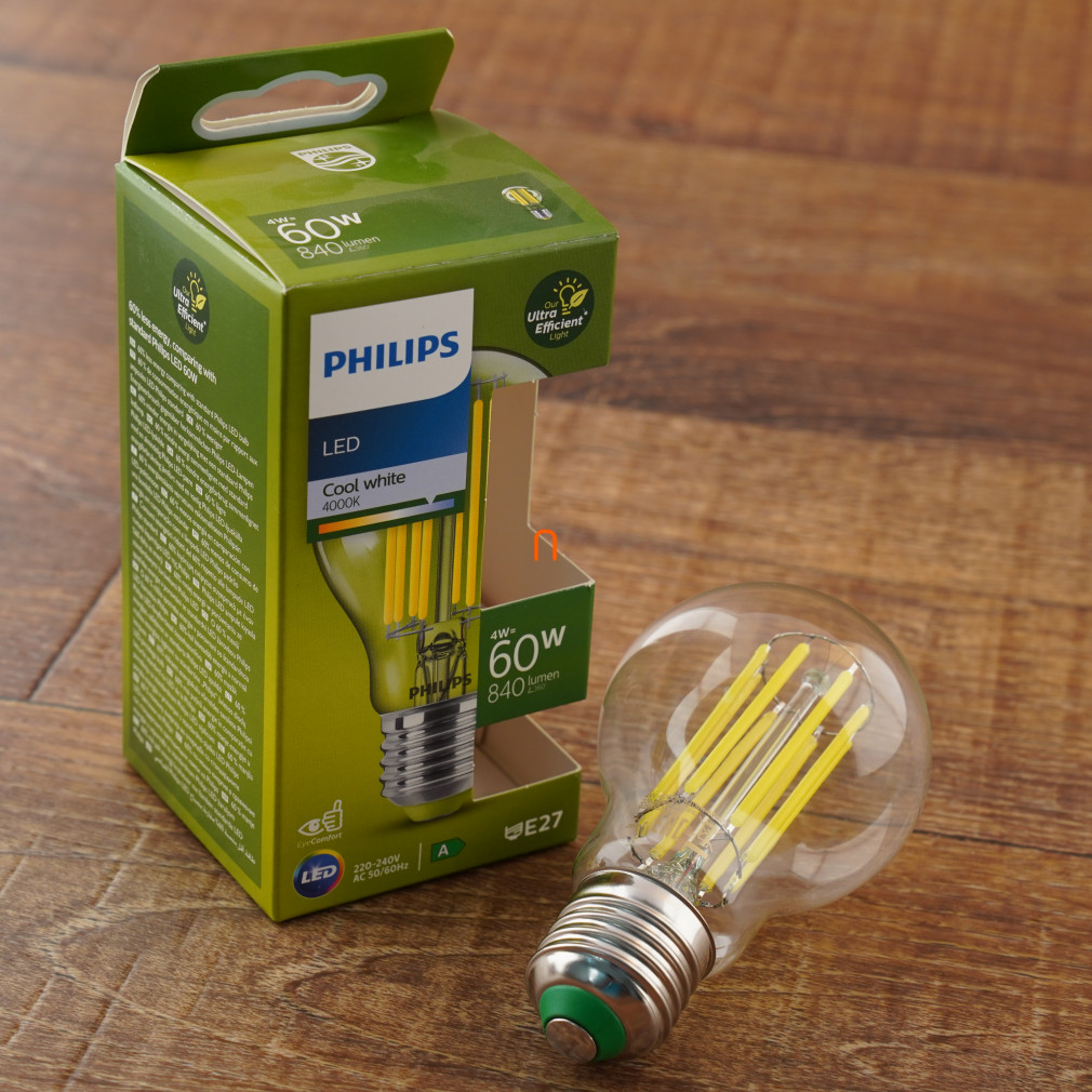 Philips E27 LED ultrahatékony 4W 840lm 4000K hidegfehér - 60W izzó helyett