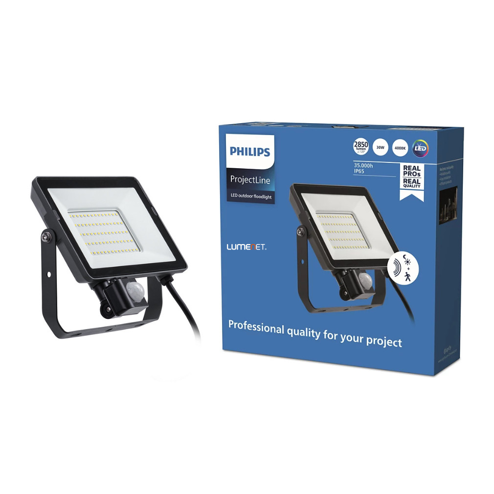 Philips mozgásérzékelős LED reflektor 30W hidegfehér 2850lm IP65 (ProjectLine Floodlight)