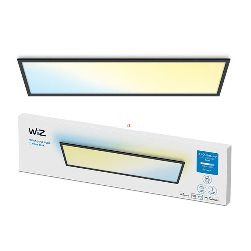 WiZ Ceiling RT 36W 3400lm 2700-6500K mennyezeti LED panel, fekete