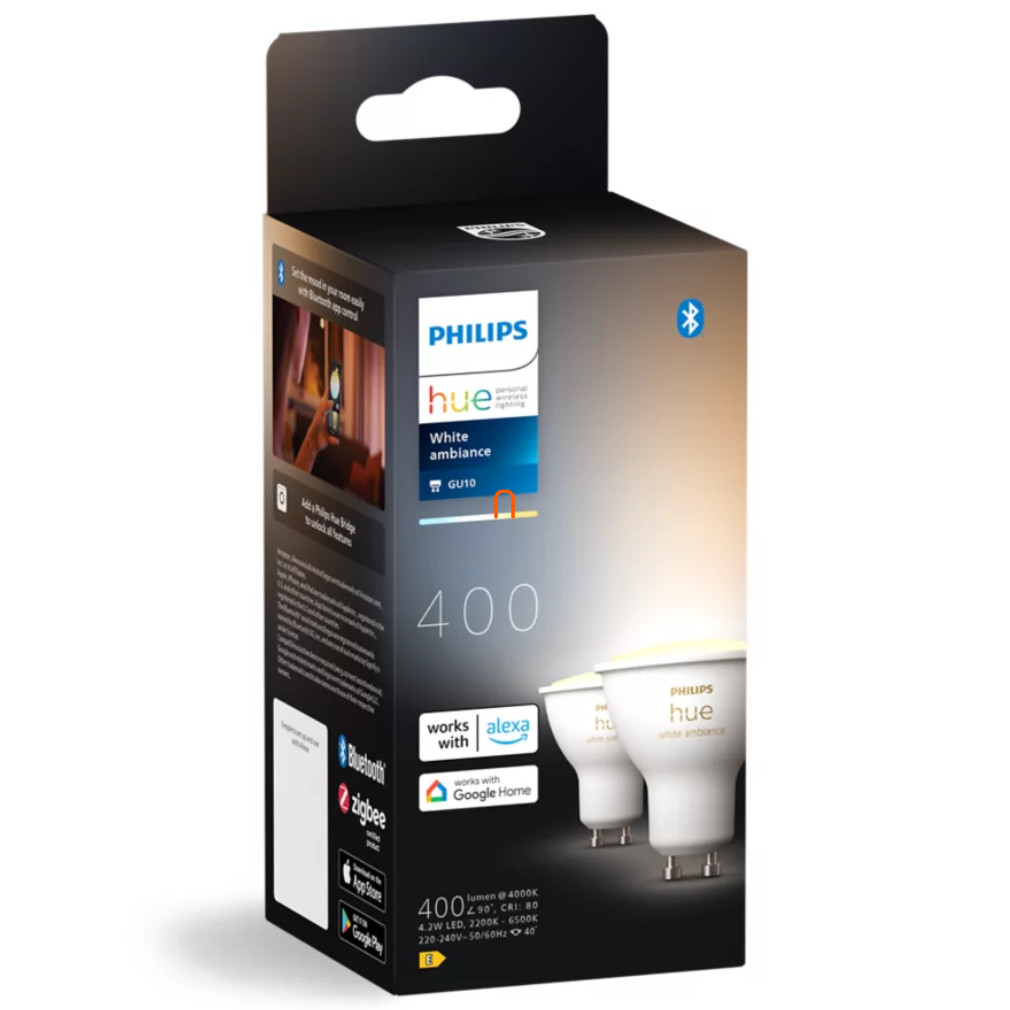 Philips Hue White Ambiance 4,2W GU10 LED fényforrás 2db/csomag